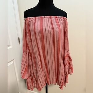 Pink off-the-shoulder top